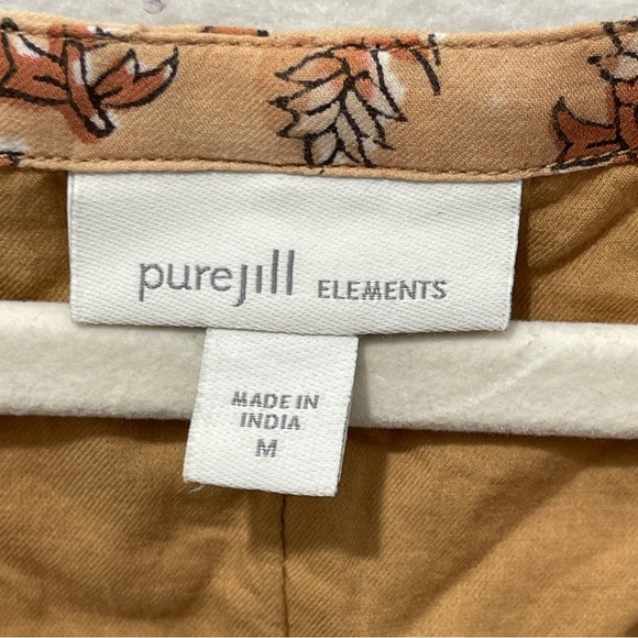 J Jill Elements Elliptical Dress Midi Peach Floral Sleeveless Medium Cottagecore - Picture 7 of 13